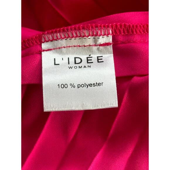 L'IDEE Renaissance Split Gown Maxi Dress Punch Pink NWT - Picture 14 of 15